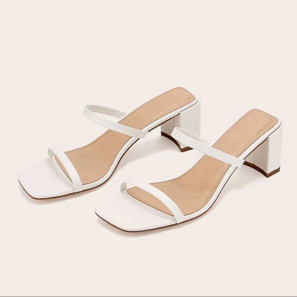 Chunky White Heel
